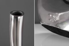 Moderne Vase WAVE XL 106cm silber Aluminium poliert Dekoration