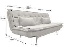 Modernes Schlafsofa JAZZ 190cm antik taupe Microfaser 3-Sitzer Couch