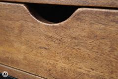 Nachttisch IRON CRAFT 45cm braun honey finish Mangoholz mit Schublade Beistelltisch