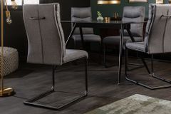 Moderner Freischwinger Stuhl COMFORT grau mit Komfortgriff