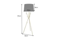 Vielseitige Stehlampe WARDROBE 175cm gold schwarz Garderobe mit Stoffschirm Metall
