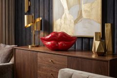 Extravagante Deko-Vase LIP 60cm rot handmade Hochglanz