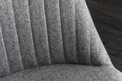 Drehbarer Sessel LOUNGER grau Strukturstoff Metallgestell schwarz