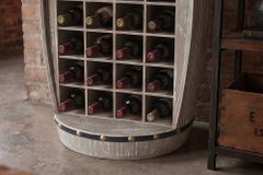 Shabby Chic Weinregal BODEGA 100cm natur Pinie Weinfass für 24 Flaschen