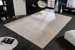 Design Teppich MODERN ART XXL 350x240cm beige Used Look Baumwolle Vintage Flachgewebe