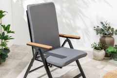 Outdoor Gartenstuhl DESIGNO anthrazit Aluminium klappbar wetterfest Hochlehner