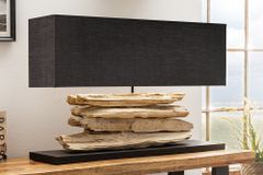 Handgearbeitete Tischlampe RIVERINE 80cm schwarz Treibholz Tischleuchte