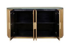 Design Sideboard VENEZIANO 170cm messing Mangoholz grün Marmor gold