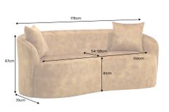 Extravagantes Sofa ELEMENTAL 180cm senfgelb Samt 2-Sitzer Couch Federkern