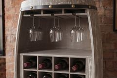 Shabby Chic Weinregal BODEGA 100cm natur Pinie Weinfass für 24 Flaschen