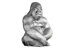 Dekorative Gorillafigur KONG 40cm silber handmade Metall Skulptur