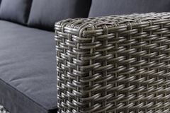 Outdoor Sitzgruppe MONACO 240cm anthrazit Polyrattan Gartenmöbel-Set Ecklounge wetterfest