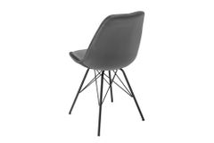 Design Stuhl SCANDINAVIA MEISTERSTÜCK grau Samt schwarze Metallbeine