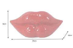 Glamouröse Deko-Figur DISCO LIP 30cm rot Glas-Mosaik-Design handmade