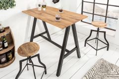Massiver Bartisch CASTLE 120cm Wildeiche natur Stehtisch Industrial Design