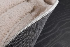 Runder 3D strukturierter Kurzflor Teppich ART DECO 80cm beige creme Hoch-Tief-Effekt