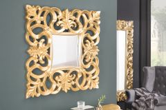 Eleganter Wandspiegel VENICE 75x75cm gold antik Barockstil
