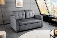 Sofa mit Schlaffunktion SMART 140cm grau hochwertiger Vogue Seiden Samtstoff