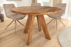 Runder Esstisch ART WOOD 100cm braun massiv Mangoholz