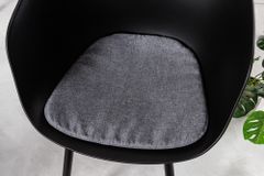 Moderner Stuhl DESIGNO schwarz Kunststoff Gartenstuhl mit Armlehnen Indoor Outdoor