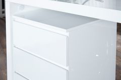 Moderner Rollcontainer BIG DEAL 45cm weiß Hochglanz 3 Schubladen