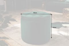 Eleganter Hocker MODERN BAROCK 50cm dunkelgrün Samt Aufbewahrungkorb