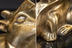 Handgearbeitete Deko Schale HIPPO 30cm messing gold Metall Aluminium