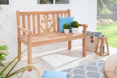 Massive Gartenbank EMPIRE TEAK 120cm Teakholz mit Ankerdesign