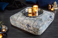 Design Bodenkissen XL ABSTRAKT 70cm blau beige abstraktes Muster Sitzpouf