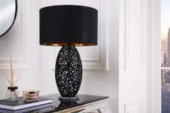 Design Tischlampe ABSTRACT LEAF schwarz Metall Marmorfuß handmade