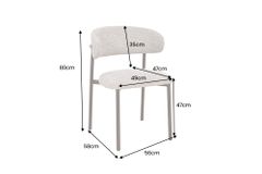 Design Stuhl BELFORT taupe beige Strukturstoff Metallgestell Walnuss
