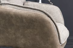 Drehbarer Design Stuhl MR. LOUNGER vintage taupe Microfaser mit Armlehne
