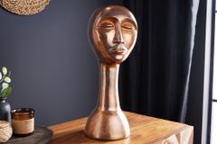 Handgefertigte Vase FACE 50cm Kupfer-Look Antik Aluminium abstrakt
