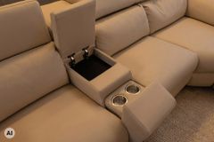 Multifunktionales Ecksofa PRIME 300cm beige Kunstleder Relaxfunktion Getränkehalter