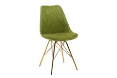 Design Stuhl SCANDINAVIA MEISTERSTÜCK grün Chenille gold Metall