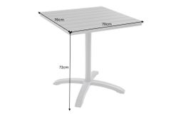 Moderner Bistrotisch DESIGNO 70cm natur greige Aluminium wetterfest Gartentisch