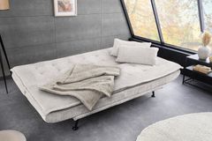 Modernes Schlafsofa JAZZ 190cm champagner beige Chenille 3-Sitzer Couch