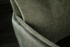 Drehbarer Stuhl BIG GEORGE grün Samt Strukturstoff Armlehnenstuhl Taschenfederkern