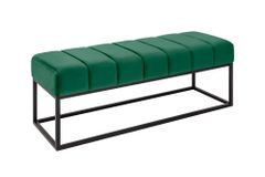 Elegante Sitzbank PETIT BEAUTÉ 110cm smaragdgrün Samt schwarzes Gestell