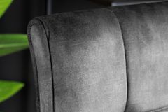 Höhenverstellbarer Barhocker MODENA grau Samt Metall schwarz drehbar