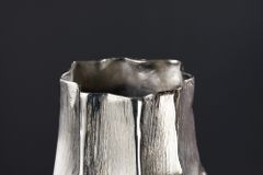 Elegante Vase ORGANIC ORIENT 45cm silber Hammerschlag Design