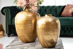 Elegantes Vasen 2er Set ORIENTAL 33cm gold in Handarbeit verziert