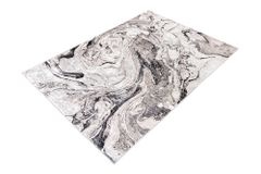 Design Teppich ART RUGS 230x160cm weiß grau Flachgewebe Indoor
