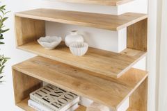 Massives 3er Set Wandregale SURREAL 65cm natur Außenecke Mangoholz
