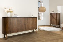 Retro Sideboard VALHALLA WOOD 160cm smoked Eichenholz Schiebetüren