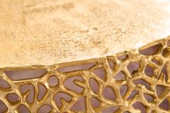 Runder Couchtisch ABSTRACT LEAF 75cm gold Metall filigrane Handarbeit Vintage Design
