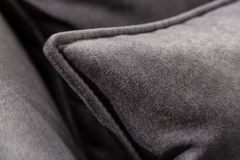 Modernes XXL Ecksofa CLAN 320cm anthrazit Samt Bigsofa inkl. Kissen