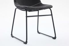 Industrial Design Stuhl DJANGO grau Cord mit Metallgestell
