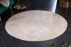 Vintage Teppich MODERN ART 150cm beige verwaschen rund Used Look