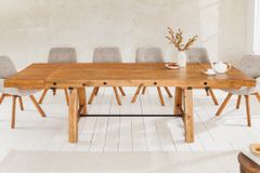 Massiver Esstisch FINCA 165-240cm vintage braun verlängerbar Pinienholz Bohlenoptik